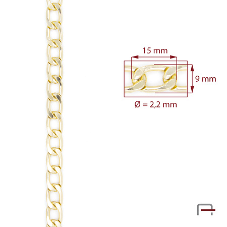 ŁAŃCUCH ALUMINIOWY ZŁOTO 4116050