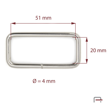 Metal Frame 51 mm, wire 4 mm, 35109100