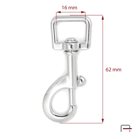 Snap Hook 16 mm nickel 3234712