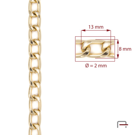 Steel chain 13x8x2 mm gold 4101150