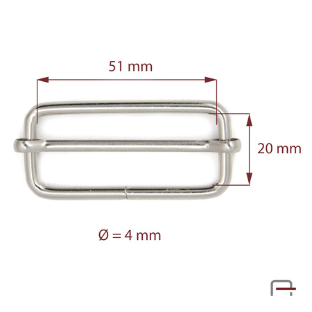 Slide Buckle 51 mm, wire 4 mm 35108100