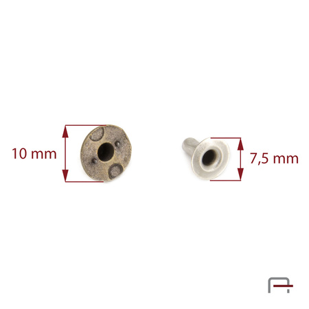 Ćwiek 10 mm stare złoto 87020
