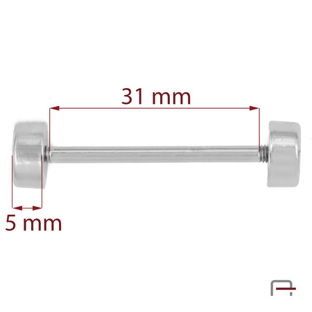 Handbag metal barbells 31 mm nickel 3901312