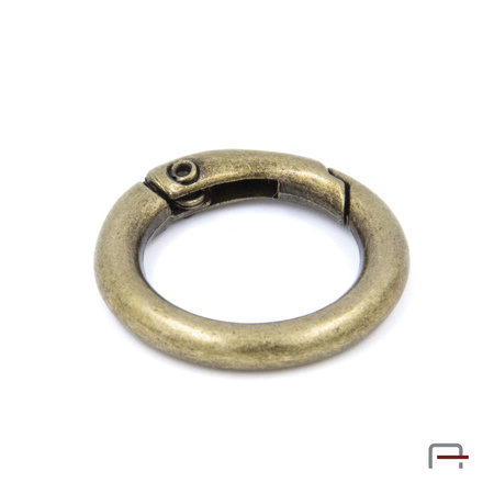 Metal Ring Carabiner 16 mm old brass 3711320