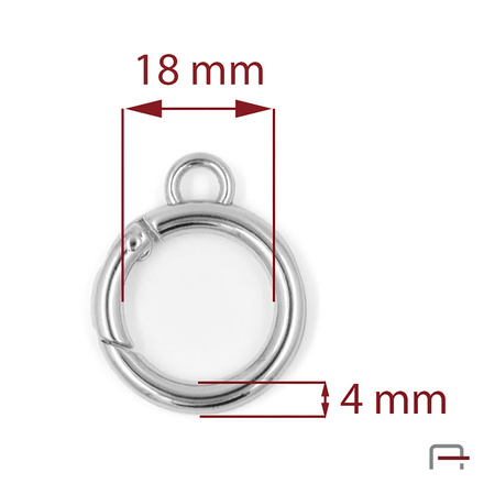 Metal Ring Carabiner with handle nickel 3708412