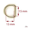 Półkółko 15 mm złoto 3603351