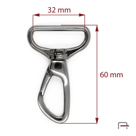 Snap Hook 32 mm black nickel 3235890