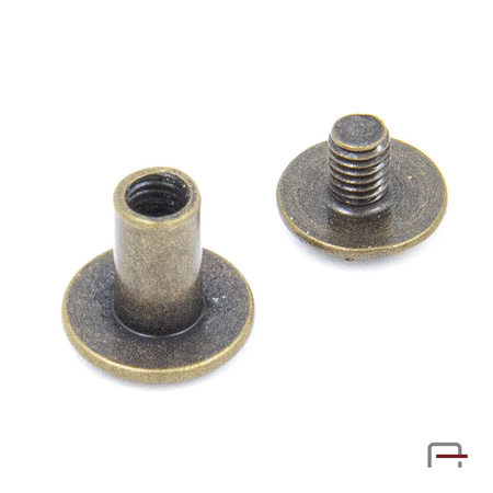 Nit skręcany - śrubka 7 mm stare złoto 52007200