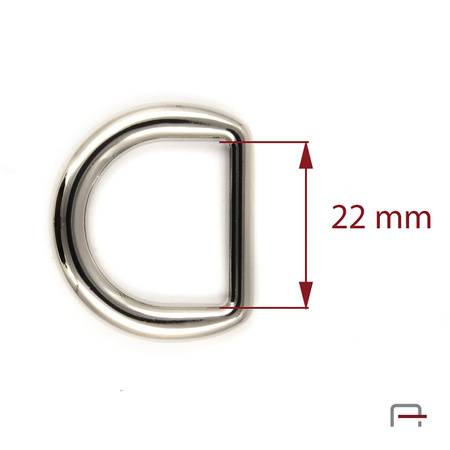 Półkółko 22 mm nikiel 3603212