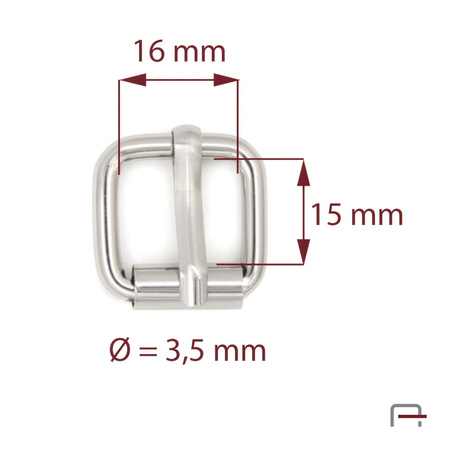 Saddlery buckle 16 mm, wire 3,5 mm 35103100