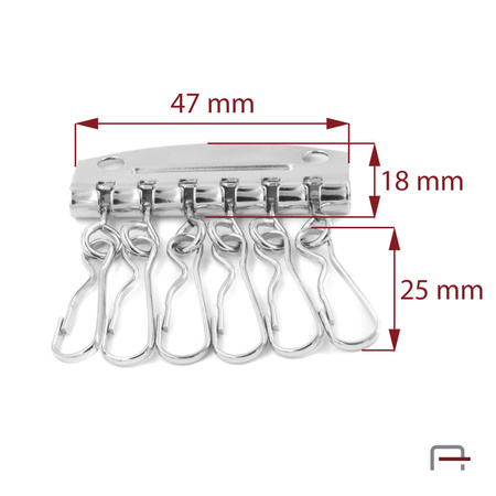 Key holder with 6 hooks nickel 5102710