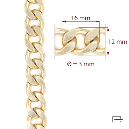 Steel chain 16x12x3 mm gold 4101550