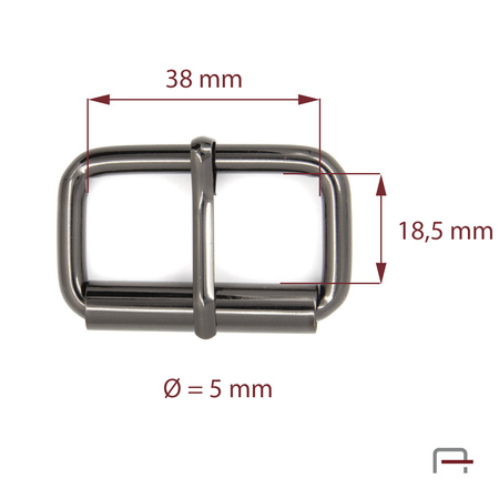 Saddlery buckle 38 mm, wire 5 mm 3510590