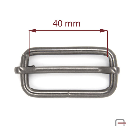 Slide Buckle 40 mm, wire 4 mm black nickel 35014900