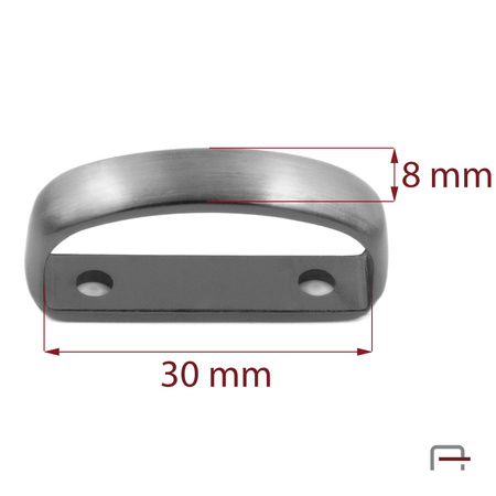 Buckle loop 30 mm satin black nickel 1700491