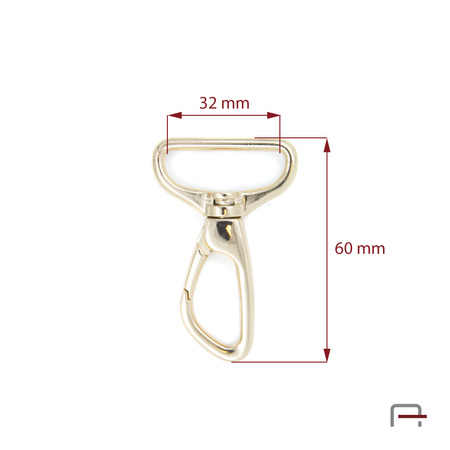 Snap Hook 32 mm gold 3235853