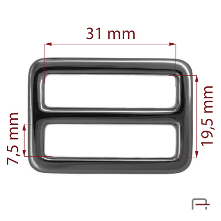 Slide Buckle 31 mm black nickel 3607290