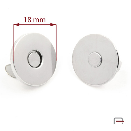 Magnetic Snap Closures 18 mm nickel 44002100 (flat)