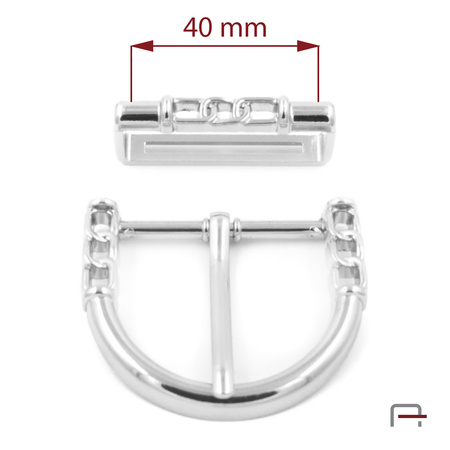 Women's buckle + loop 40 mm nickel 1605812