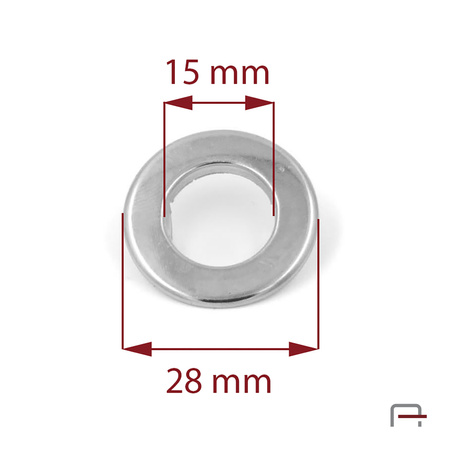 Eyelet with fins 15 mm nickel 51007100