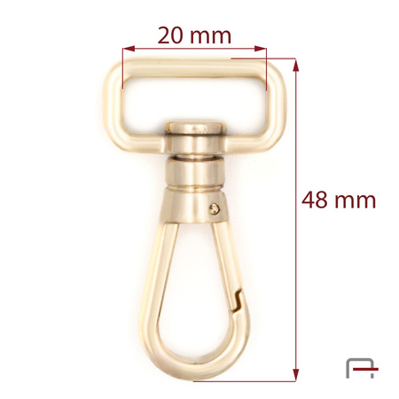 Snap Hook 20 mm gold 3234551