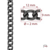 Steel Chain 12x9x2 mm black nickel 4113090