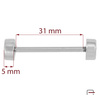 Handbag metal barbells 31 mm nickel 3901312