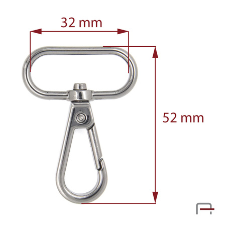 Snap Hook 32 mm Black 3235490