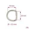 D-ring 20 mm, wire 3,5 mm 35107100
