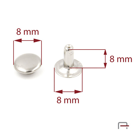One-sided Rivet 8/8/8/10 nickel