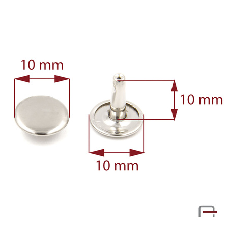 Two-sided Rivet L10/10/10/10 nickel