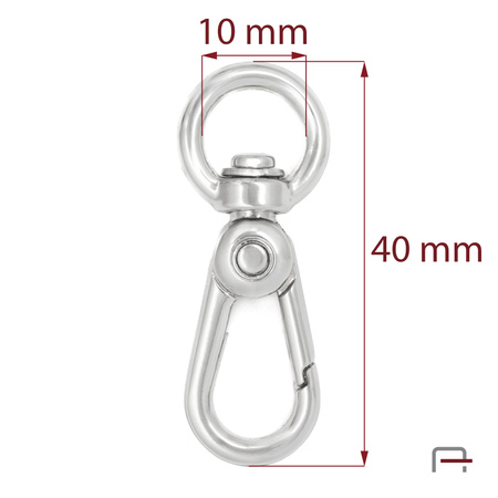 Snap Hook 10 mm nickel 3250010