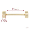 Handbag metal barbells 25 mm gold 3901253