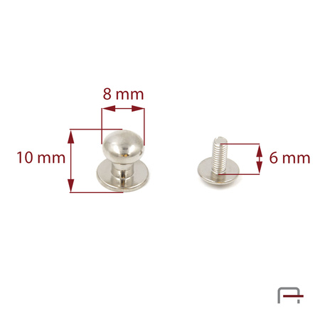 Knopik 8 mm nikiel 52104100