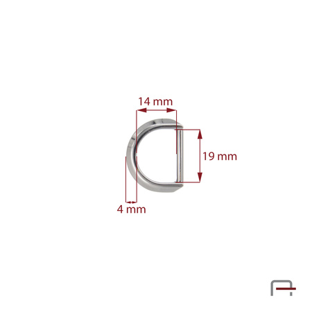 Półkółko 19 mm Czarne 3604690