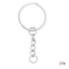 Flat Key Ring 21 mm with chain nickel 43046100