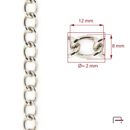 Steel Chain 12x8x2 mm nickel 4100710