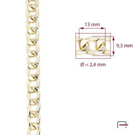 Steel chain 13x9,3x2,4 mm gold 4100450