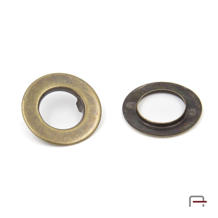 Eyelet with fins 15 mm old brass 51007200