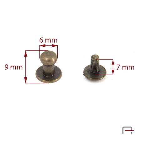 Knopik 6 mm stare złoto 52102200