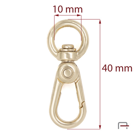 Snap Hook 10 mm gold 3250050