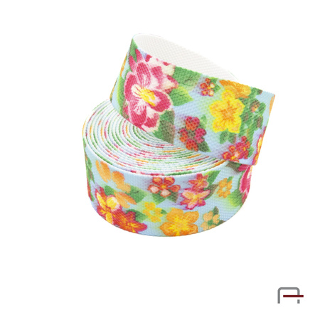 Tape 40 mm Blue Flowers 214662