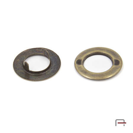 Eyelet with fins 15 mm old brass 51007200