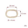 Owal 26 mm, drut 4 mm złoto 35101500