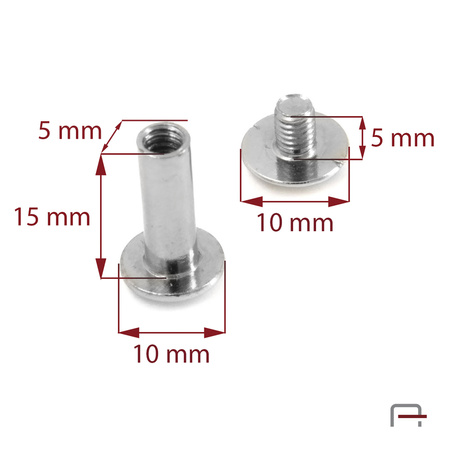 Nit skręcany - śrubka 15 mm nikiel 5201510