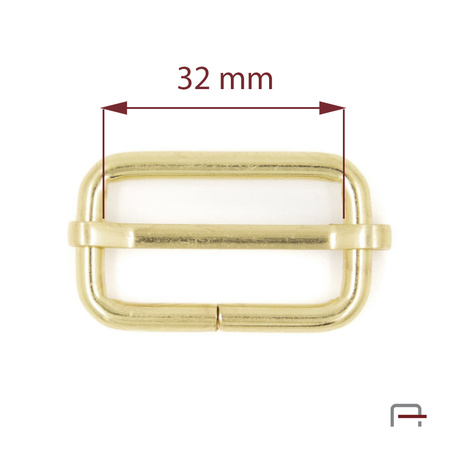 Slide Buckle 32 mm, wire 4 mm gold 35013500