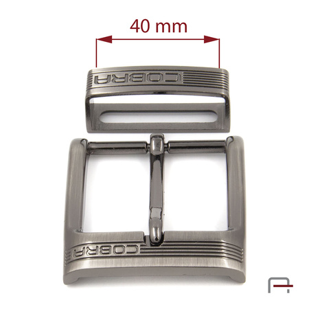 Buckle + Buckle Loop 40 mm satin gun 2402791