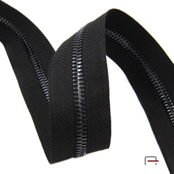 Zipper Tape #5 Black - black nickel CORN 4710690