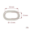 Owal 32 mm, drut 5 mm nikiel 35102100