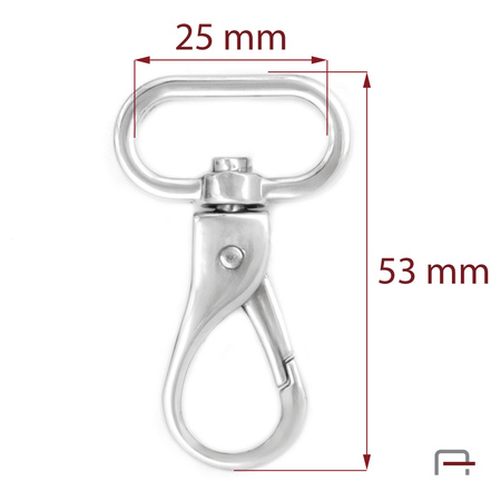 Snap Hook 25 mm nickel 3234612